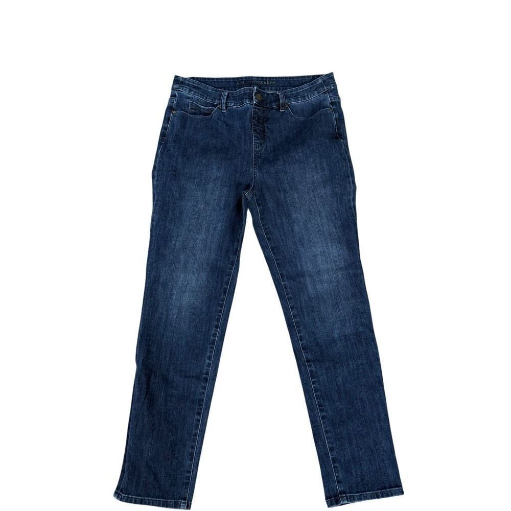 Soft Surroundings denim jeggings pull-on style dark blue sz M